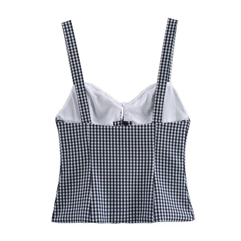 Fashion Style 2024 Summer New Arrival Women's Clothing Suspender Plaid Corset Tops 4661018 401
