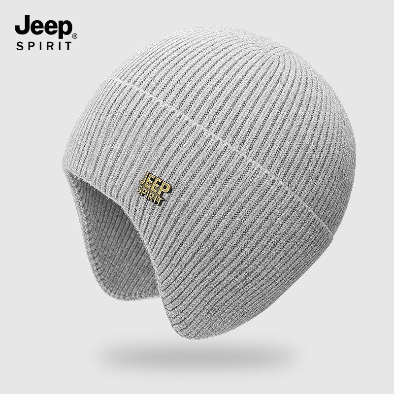 Jeep winter ear protection knitted hat men's outdoor cold and warm wool hat women's casual versatile pullover hat