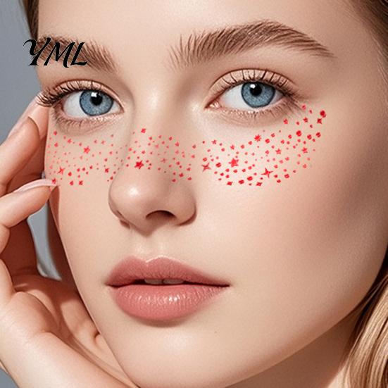 Skin Friendly Freckle Tattoos Glitter Stickers, Waterproof Temporary Face with Shimmer, Easy Photo Shoot Makeup Props Apply Remove, Party Body