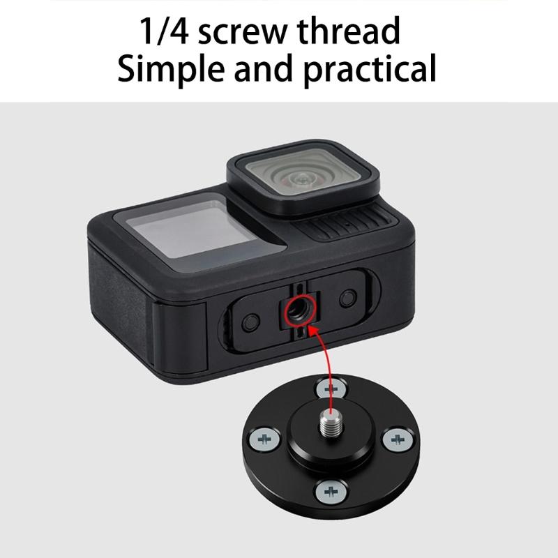 Standardmäßige 1/4-Zoll-Gewinde-Wandhalterung aus Aluminiumlegierung, kompatibel mit DSLR-Lampen, Smartphone-Klemmen, Schwarz