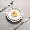 Ins French Retro Relief Plate Ceramic Korean High-Value Plate Cake Plate Niche Dessert Plate Simple Foreign Style
