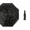Feather Weatherproof Three-Fold Automatic Umbrella with Creative Black Glue Sunscreen Parasol.