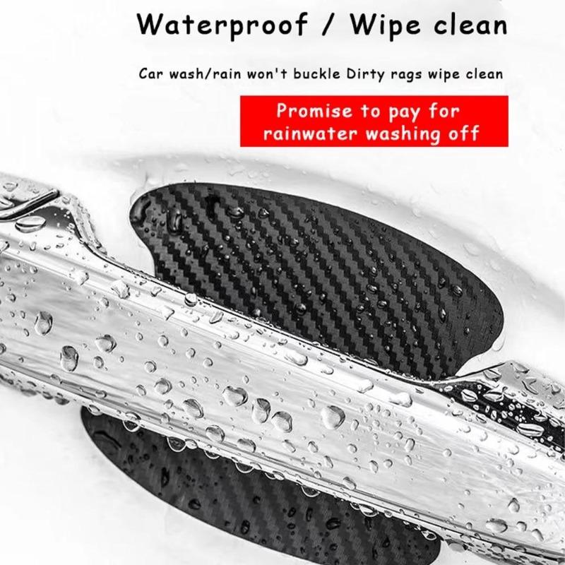16/8/4 Sztuki Folii Ochronnej na Klamki Drzwi Samochodowych, Naklejki z Włókna Węglowego, Osłony Odporne na Zarysowania, Akcesoria Zewnętrzne
