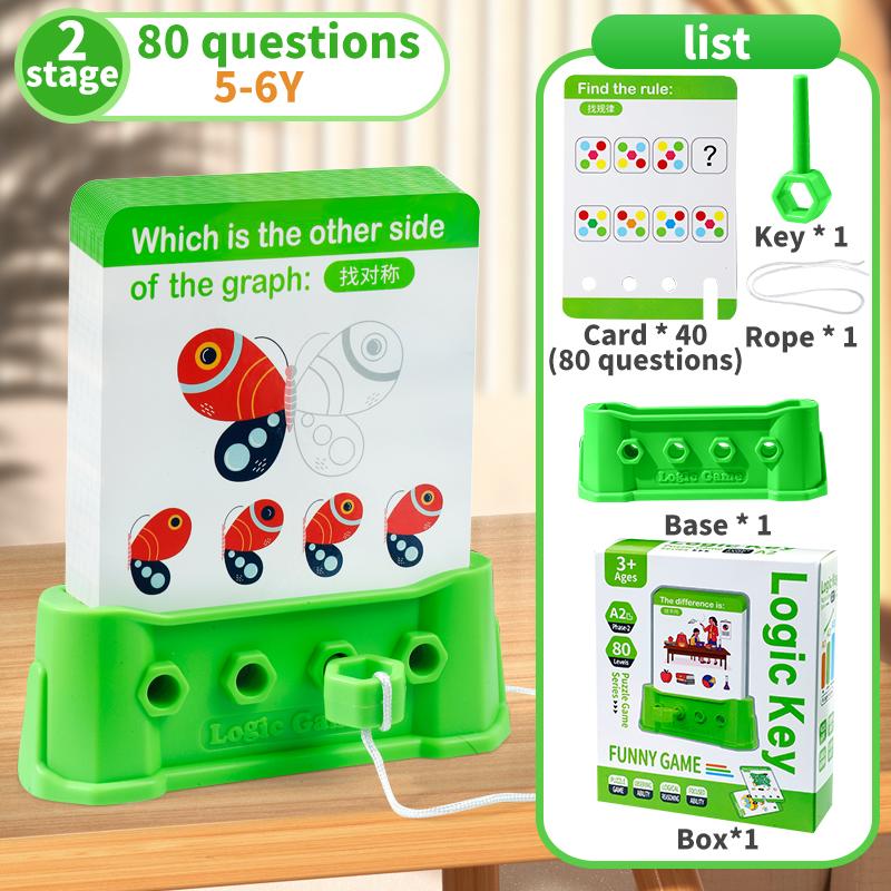 Logic Key Card Games Color Shape Matching Puzzle Game for Kids Logical Thinking Training Parent-child Interactive Game Toy