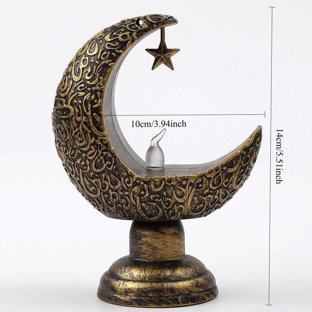 LED Moon Star Candlestick Ramadan Home Decor Candle Light Islamic Muslim Festival Party Decoration Eid Supplies 2026