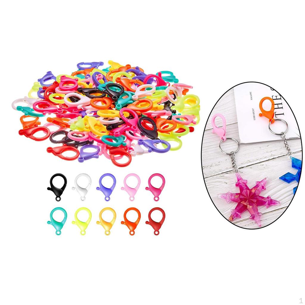 100Pcs Lobster Claw Clasps Sewing Key Ring Jewelry Making Chain Fasteners Purse Accessories
