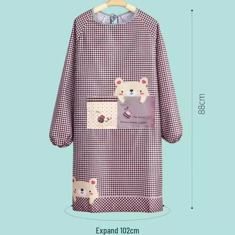 [Korean Style] Waterproof Oil-Proof Long Sleeve Kitchen Apron with Waist Smock - Newcomer Discount