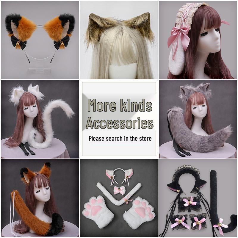 Cute Kitten Cosplay Set: Cat Ears Headband, Paw Gloves & Tail Accessory