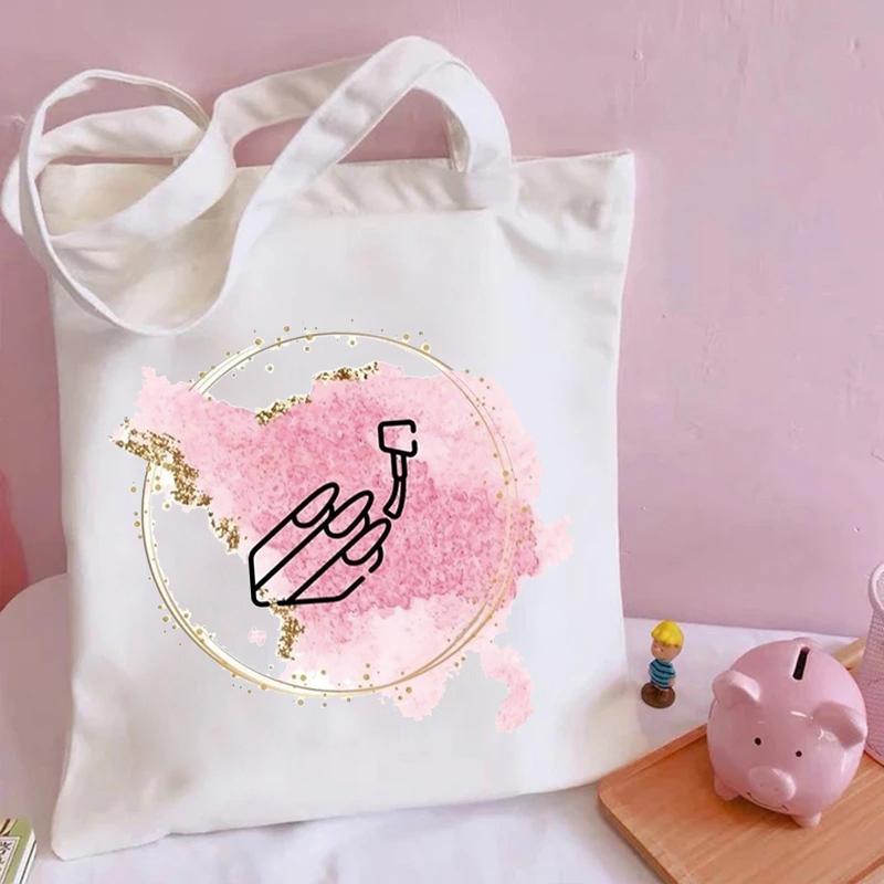 I Do Nail What Is Your Superpower Print Shopper Bag Women Harajuku Book Bag Fashion Large Foldable Shopping Bags Female Tote Bag