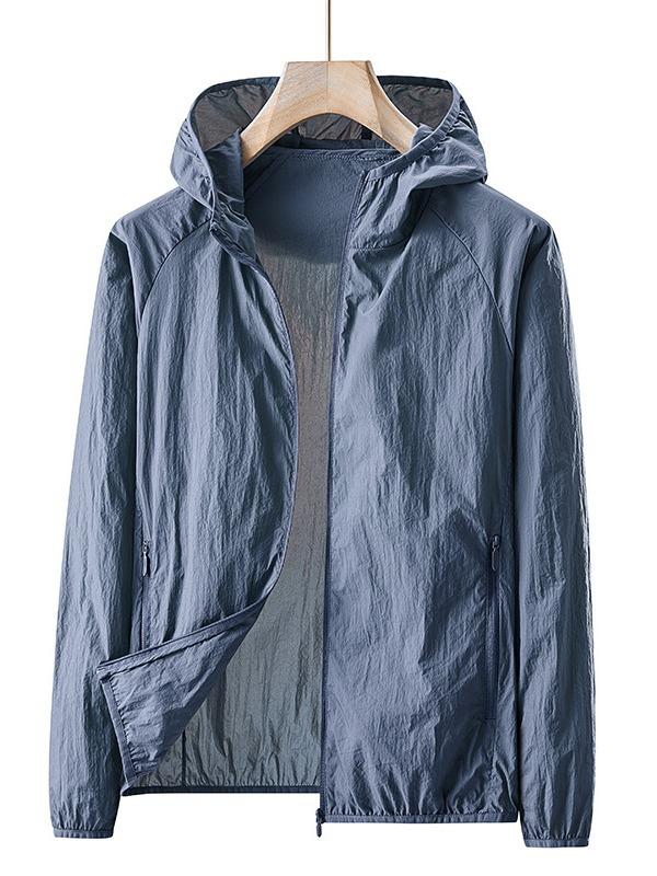 Sunscreen Clothing Outdoor Cycling Men's Hooded Light and Breathable Nylon Yarn Summer Trench Coat Mountaineering Jacket