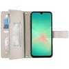 Pro Samsung Galaxy A17 5G Pouzdro Zipová peněženka Barevné prošívání Kožené Vyklápěcí kryt na telefon s popruhy