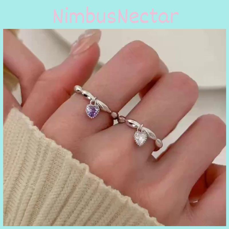 Adjustable S925 Silver Heart Ring Featuring Chic Design And Trendy Aesthetic