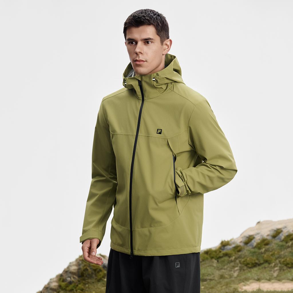 FILA Fitness Outdoor Windproof Breathable Hooded Long Sleeve Jacket Unisex jackets Dark-Green A51U531701F-DG