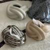 Taschentuchbox Keramik mit künstlerischer Knotenform Moderner Stil Taschentuchhalter Dekoration für Zuhause Taschentuch