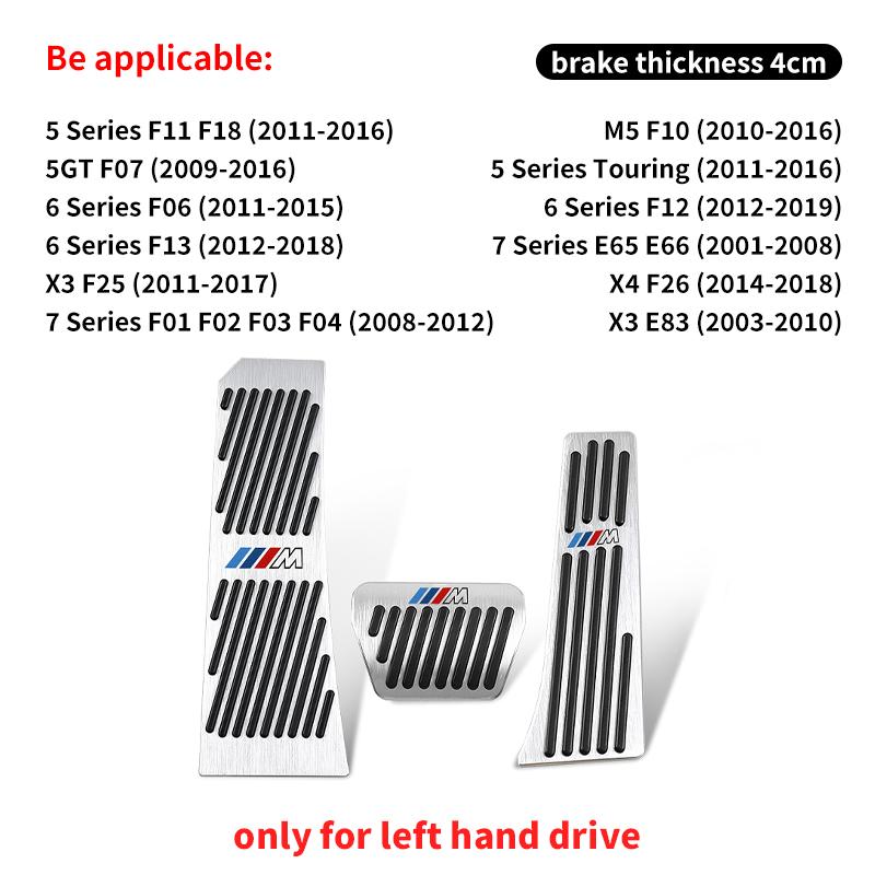 ZUWG9 2025 Hot Car Brake Foot Rest Pedal Cover Alloy Rubber Gas Pedal Protector For BMW M X1 X3 X5 X6 X7 E30 E90 M3 E84 E83 F25 E91 E6