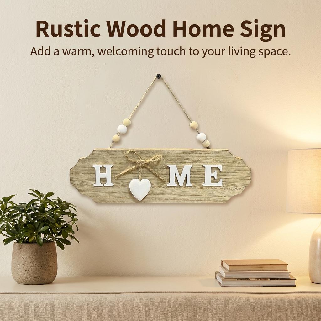 Wooden-Door Sign With Bowknot Design Home Decoration Plaque For Indoor And Outdoor Use