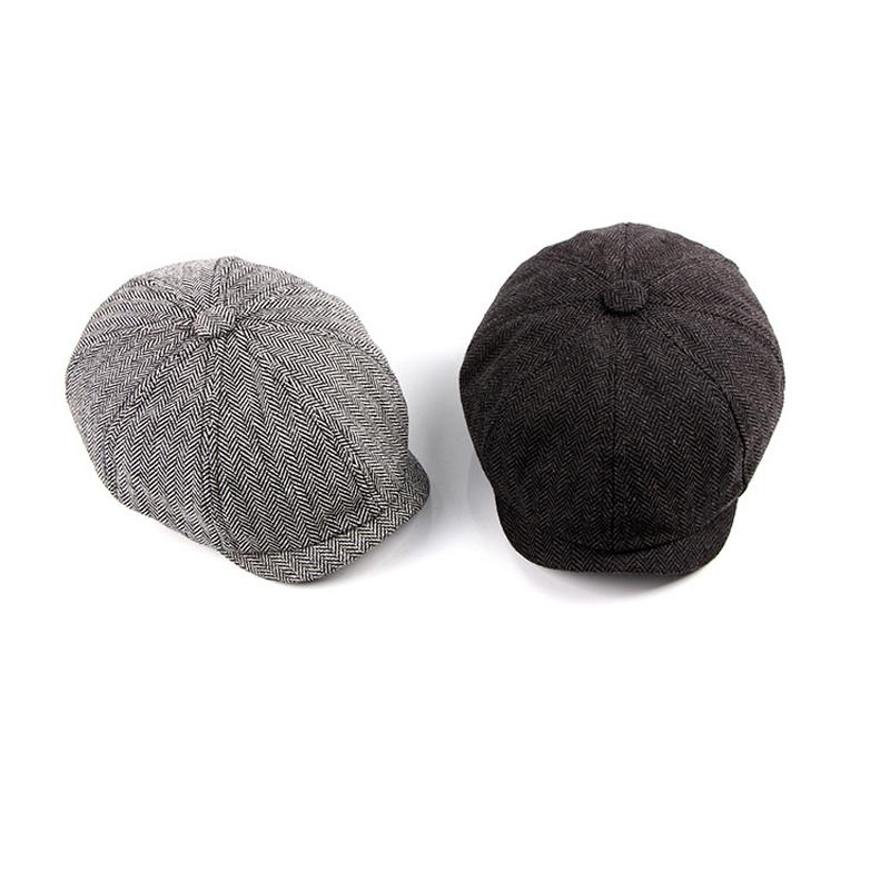 Retro British Newsboy Cap Gatsby Octagonal Hats for Men Women Spring Autumn Classic Herringbon Beret Hat Flat Caps Gavroche