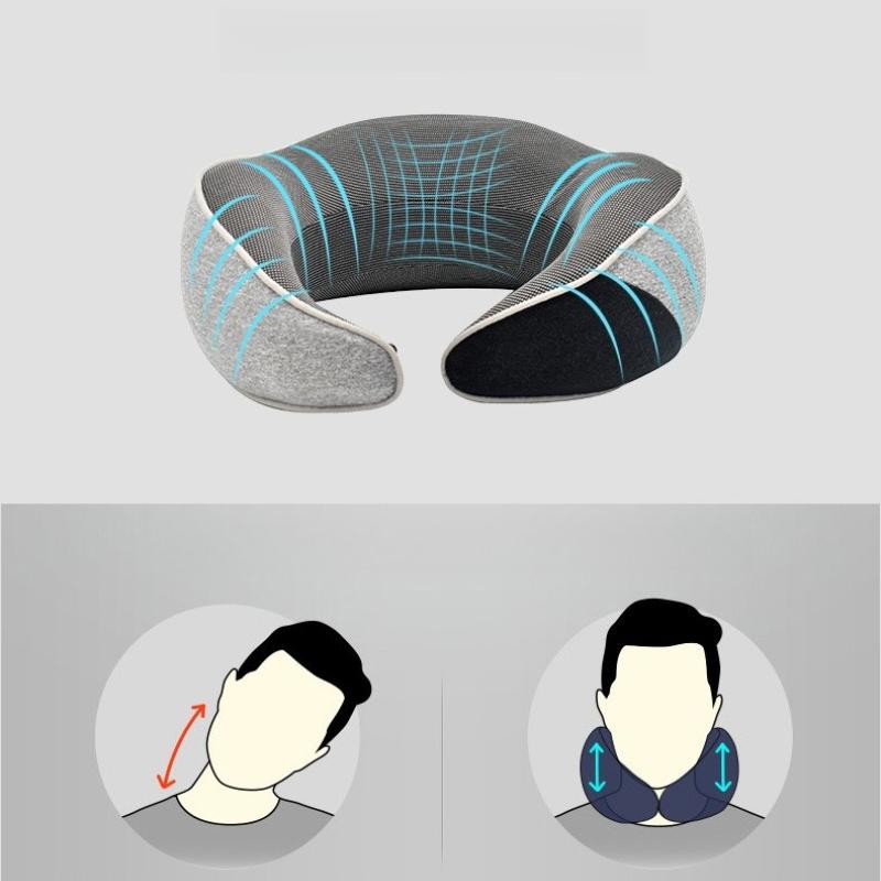 Memory foam u-shaped pillow slow rebound lunch break travel pillow soft skin-friendly u-shaped neck care pillow