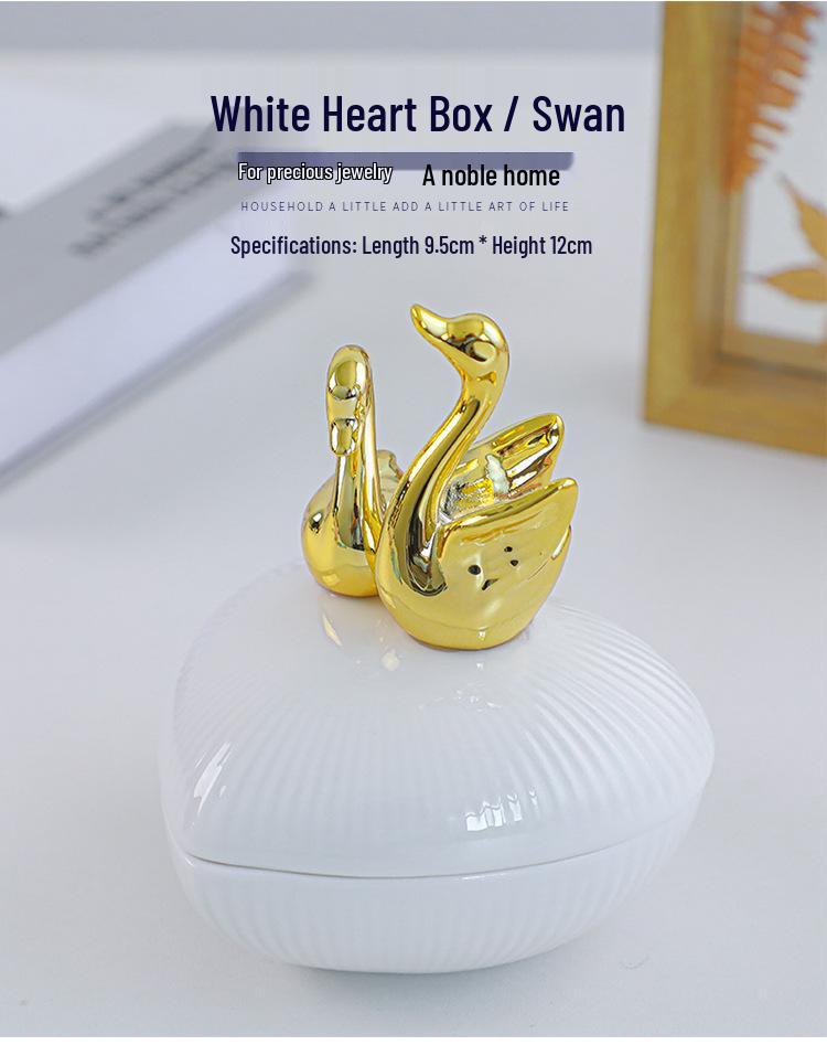 Nordic Ceramic Jewelry Box - Creative Girly Desktop Souvenir & Decorative Ornament