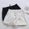 Elastic Waist Sports Loose Solid Color Cotton Blend Shorts