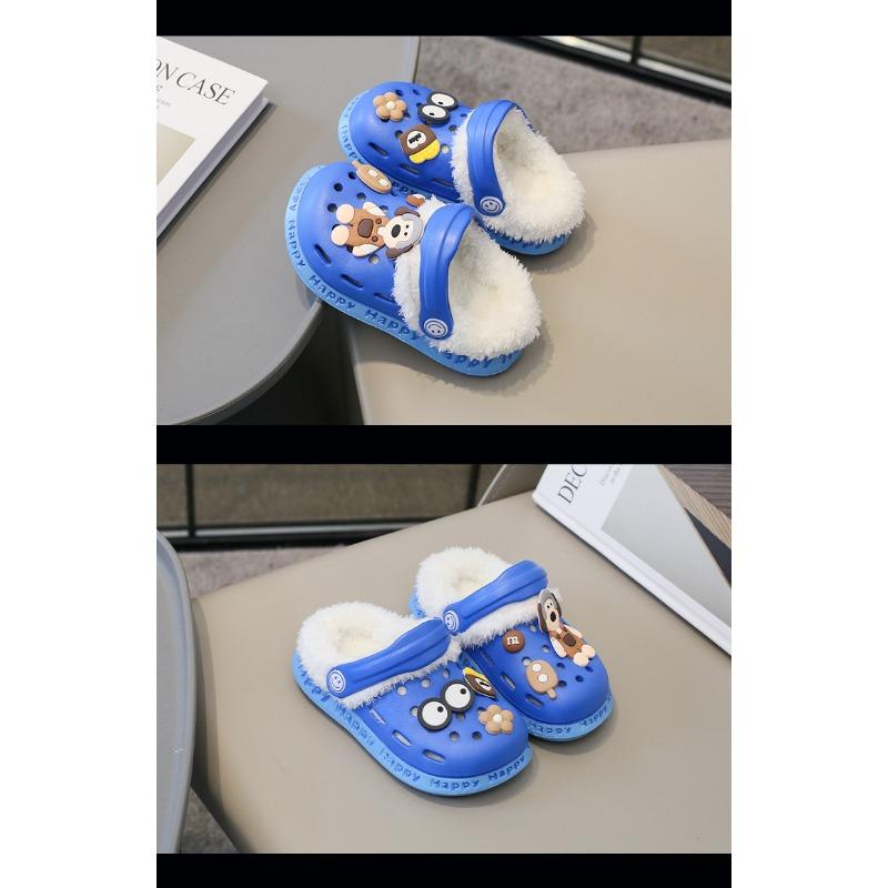 Odnímatelné, Dětské boty s roztomilým zimním teplem a plyšovými, hřejivými bavlněnými botami, bavlněné pantofle