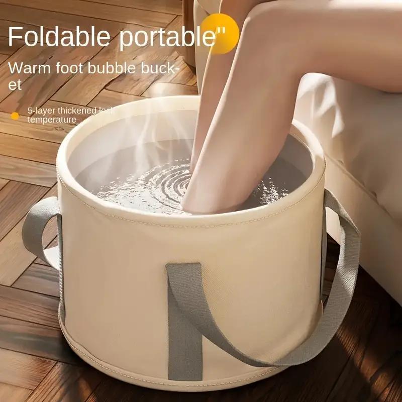 Portable Folding Foot Soak Bath Tub with Heat Preservation Multifunctional Deep Basin Aluminum Film Insulated