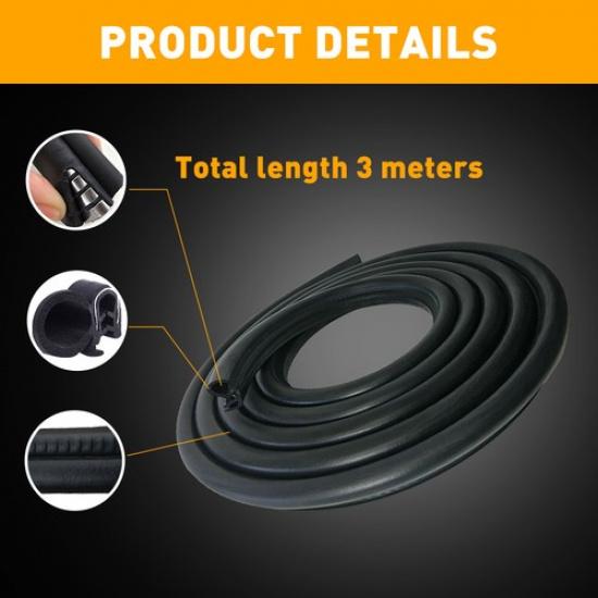 Universal Auto Rubber Seal Strip Weather Door Window Lock Trunk Hood Edge Trim