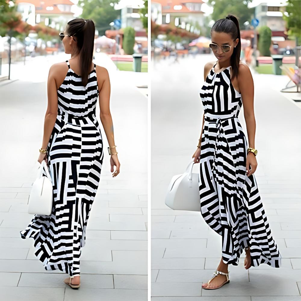 Maxi Summer Beach Dress, Airy Pareo, Stripes, Slimming XL MAXI SUMMER BEACH DRESS, Airy Pareo, Stripes, Slimming XL