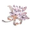 Elegante Marquise Cut Brilhante Strass Flor Bouquet Estilo Mulheres Broche Pin Presente