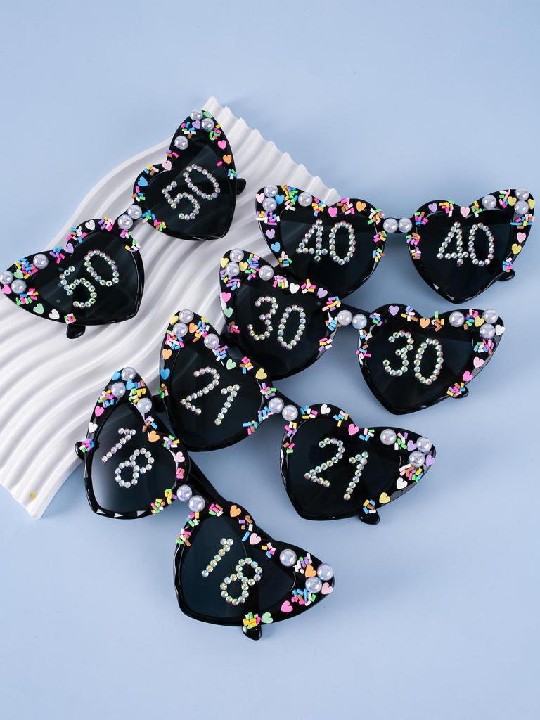 TEMU Black Birthday Party Sunglasses, Unisex Sexy Design 2025.