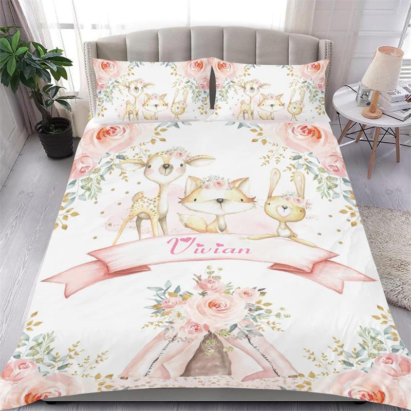 Lovely Koala Flowers Soft Duvet Cover Carton Animal Beding Set Elephant Cat Der Leaves Comfortable Quilt Cover King For Children Kids Child Gift Decor