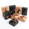 10Pcs Kraft Paper Gift Boxes With Bows For Nougat Handmade Biscuits Christmas Candy Packaging Baby Shower Party Supplies