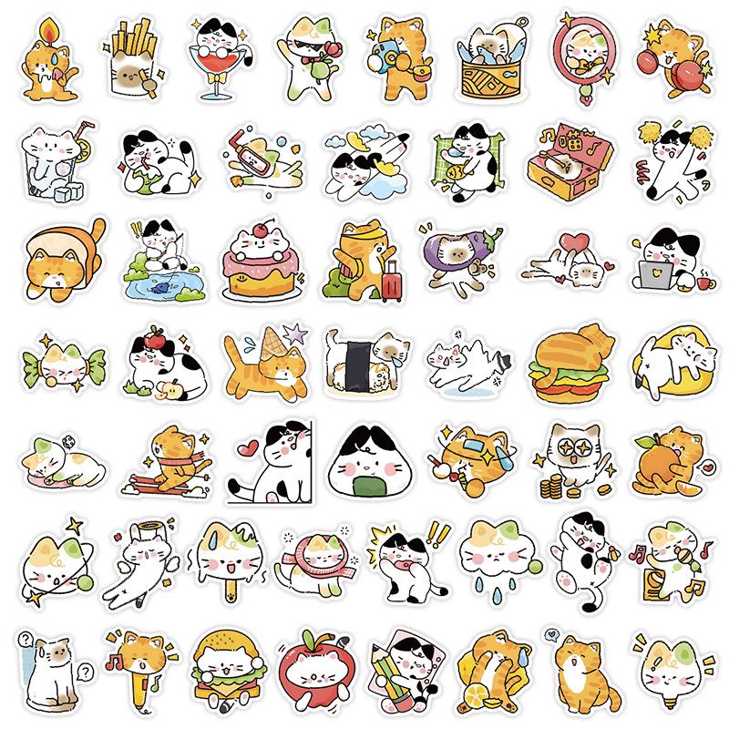 1800 Realistic Cartoon Kitten Stickers: Cute Cat Graffiti Collection for Creative Decoration