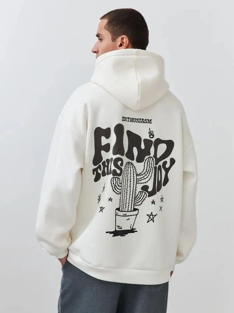 

Hooded Retro American-Style Sweatshirt: Trendy Brand Print, Loose Fit, Unisex Casual Heavyweight Jacket XXXL