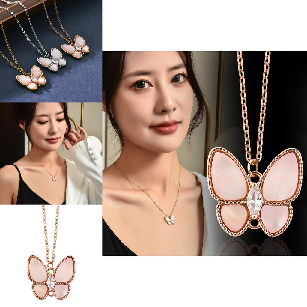 Chic Butterfly Lock Chain Necklace In 18k Gold For Women Stunning Fashion Accessory