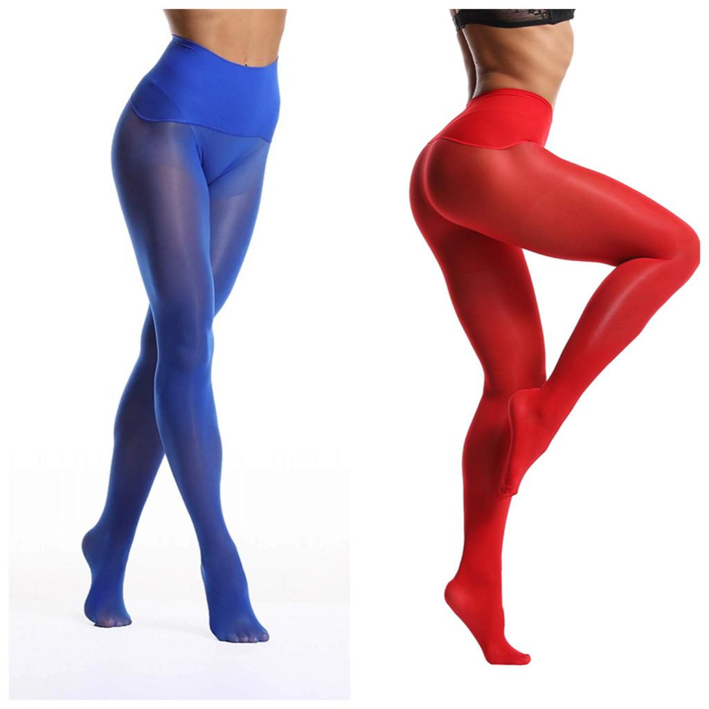 2 Paar Damen Feinstrumpfhosen Weiche Öl Glänzende Strümpfe Kontrollbund Strumpfhose Nahtloser Zwickel Strumpfhose Hohe Taille Glatte Strumpfhose