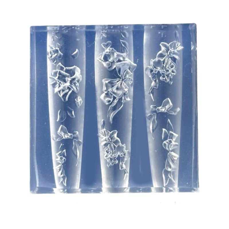 Flexible Silicone Crafting Mould With 3D Embossed Pattern For Nail Art Accessories And Resin Jewelry