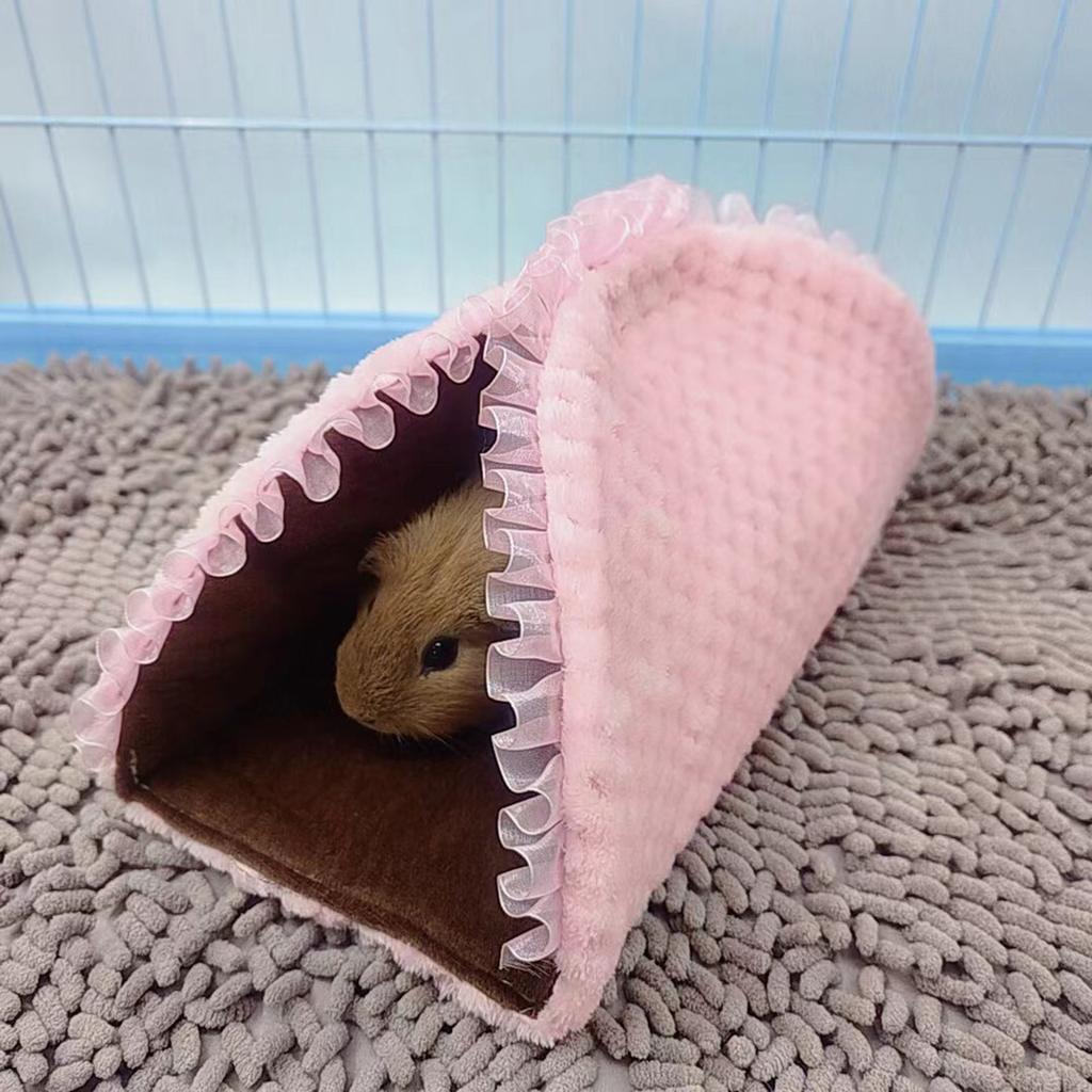 Hamsters Sleeping Bed Toy Small Animal Pet Hideaway Winter Warm Play Tunnel Bed Habitat Decor for Squirrels Chinchillas