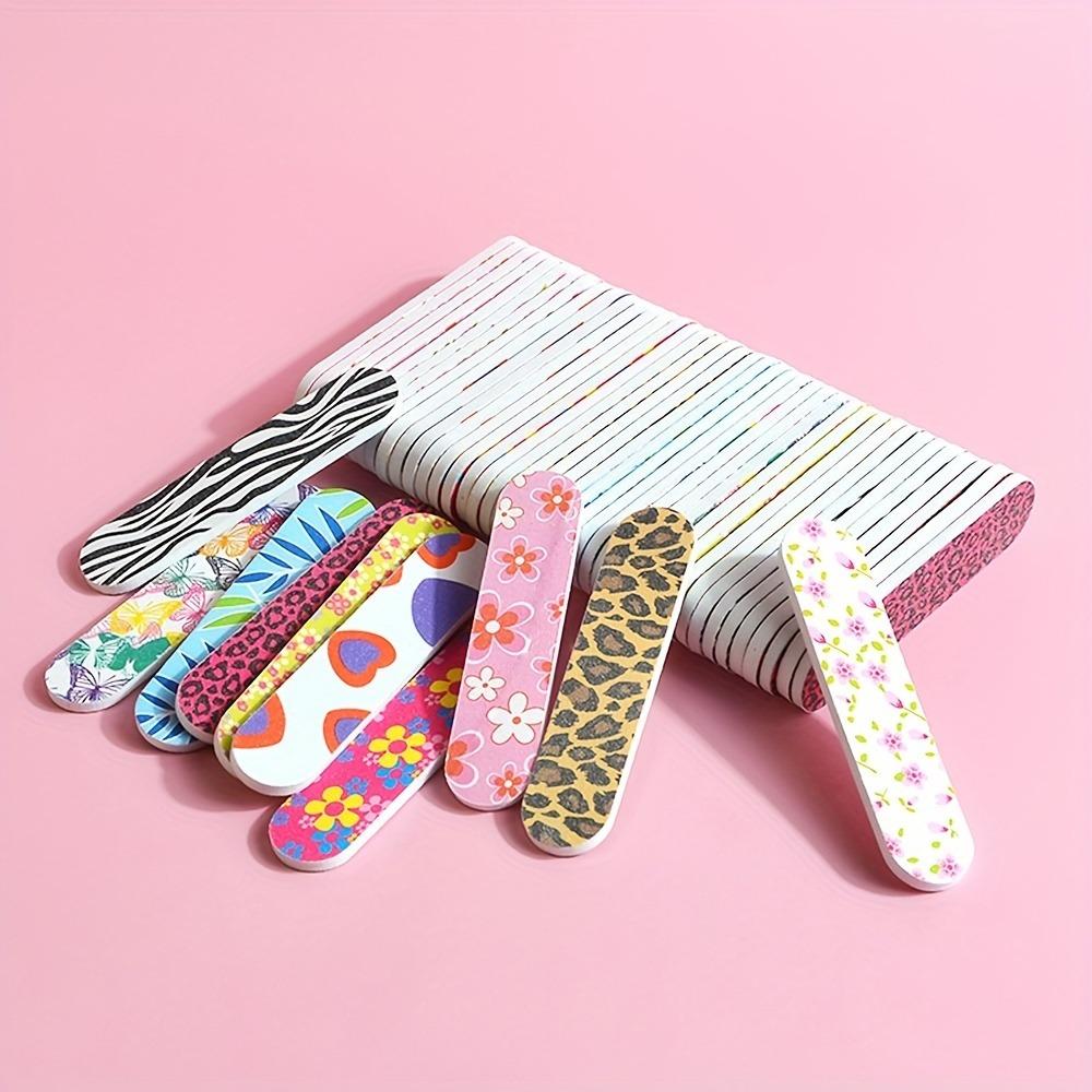 5Pcs Nail Files Double Sided Boards Mini Fingernail Files Colorful Manicure Pedicure Tool