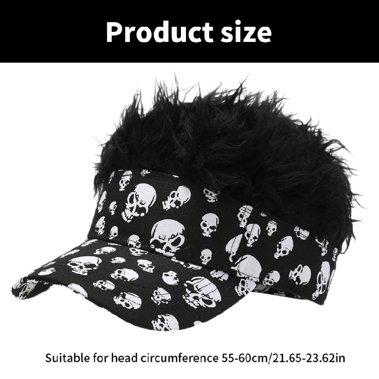Hairy Baseball Hat Sports Fan Headgear Wigs Prank Cosplay Accessories