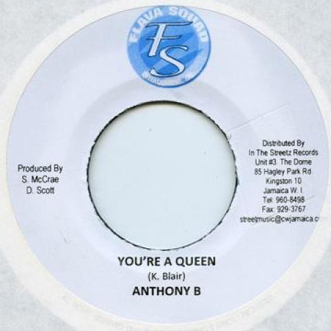 

7inch Record ANTHONY B - You re A Queen Flava Squad 2009 Jamaica Reggae, Ska & Dub