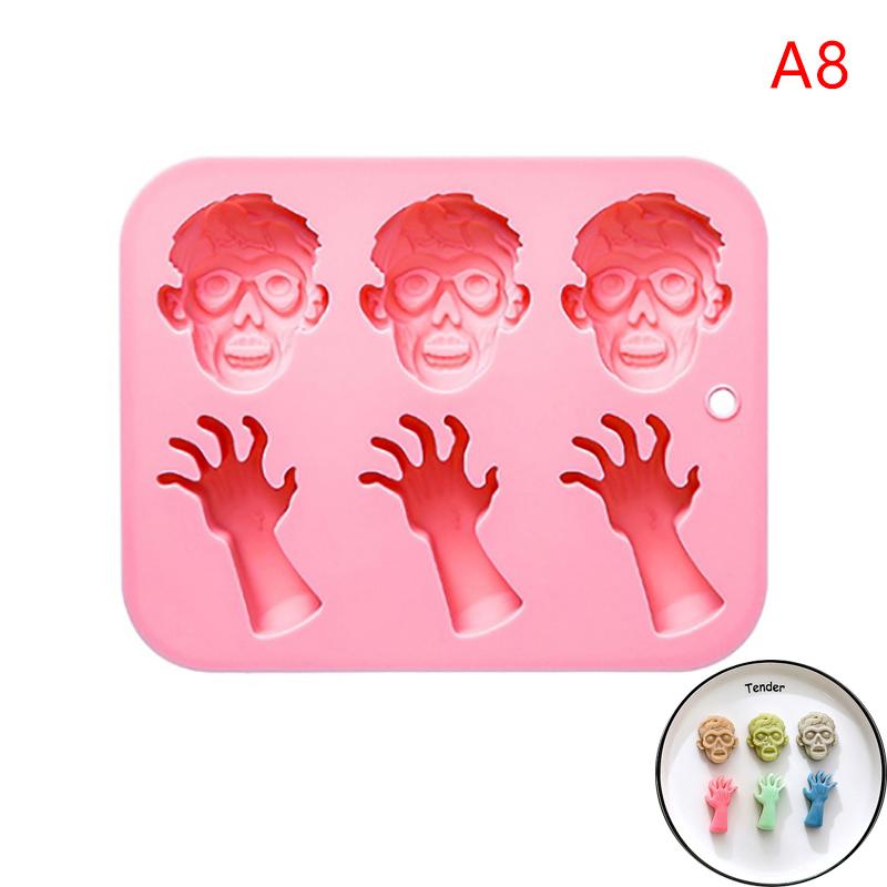 Halloween Baking Molds Fingers Death Human Heart Brain Silicone Molds Chocolate Candy Pudding Mold Ice Tray Cake Decor