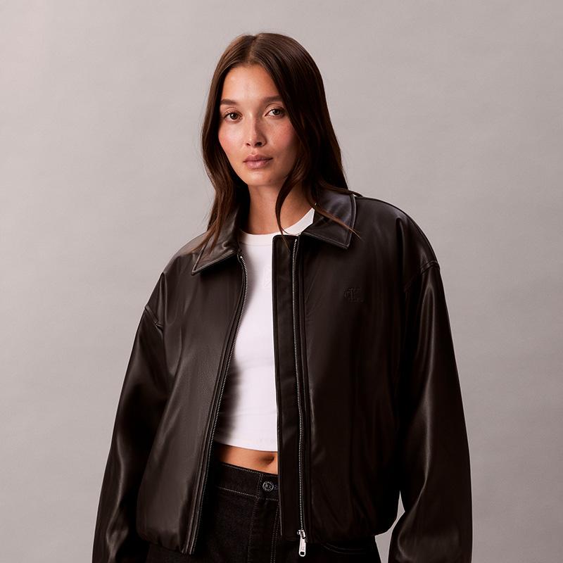 Calvin Klein Vintage Style Floral Peplum Ruffled Hem Cotton Jacket Women Jacket 47E507G