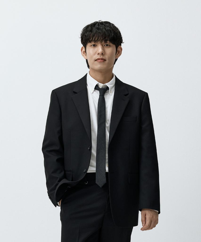 Madmars Semi-Over Basic Suit Jacket Black Mmffmsj-102Bk
