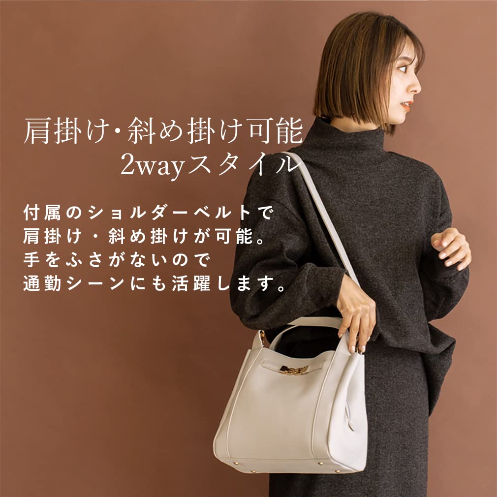 Vita Felice Handbag for Women [VITAFELICE] 3-Space 2-Way inb-10031p (Mocha)