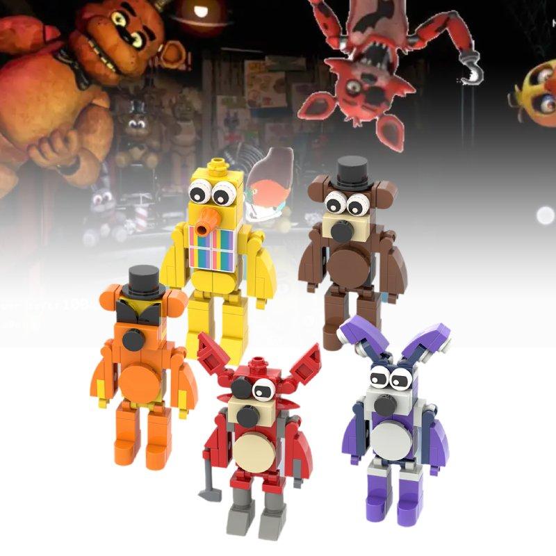 At Five Nights Freddys 5pcs Assembling Building Blocks Toys Tabletop Decoration