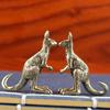 Brass Kangaroo Figurine, Desktop Decor Brass Animal Statue, Vintage Style Handcrafted Ornament, Tea Pet Gift for Office Home