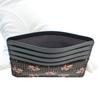 Indenya Slim Card Case, Thin, Deerskin Leather with Black and Pink Lacquer, Cosmos Pattern, 2530-51-175