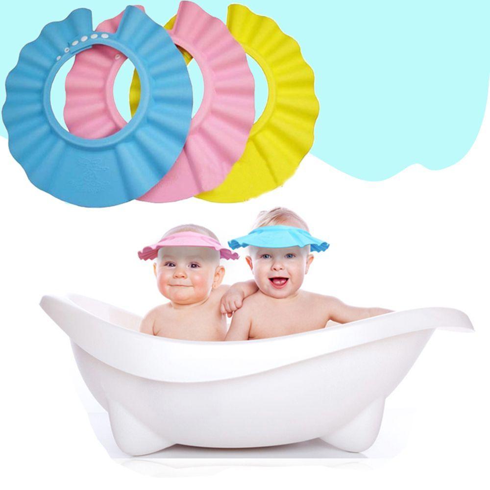 

New Kids Shampoo Soft Wash Hair Shield Hat Bathing Shower Cap синій
