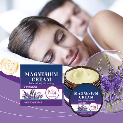 Magnesium Lotion, Topische Magnesiumcreme für Schlaf, Beinkrämpfe & Schmerzen, Muskelentspannung, Beruhigung, Feuchtigkeitsspendendes Nahrungsergänzungsmittel Sheabutter